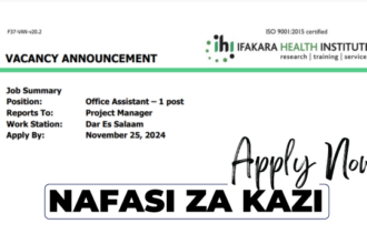 Office Assistant Jobs at Ifakara Health Institute in November 2024